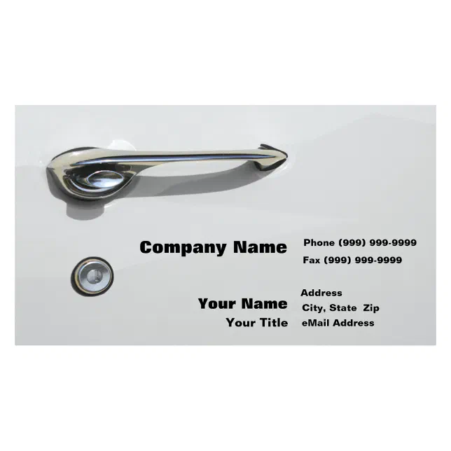 Car Door Handle Business Card Zazzle