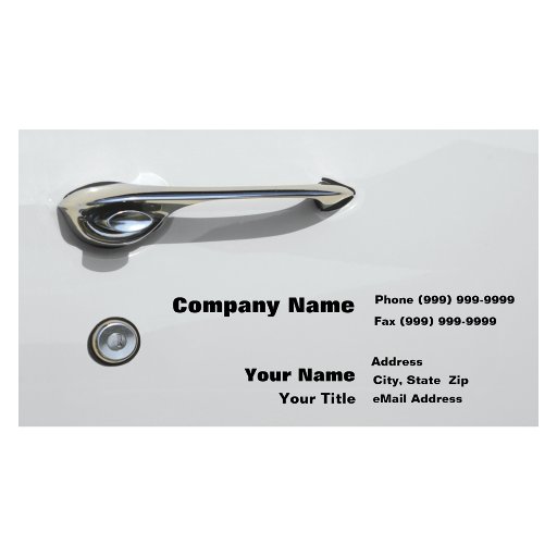 Customizable Car Door Handle Business Card Templates