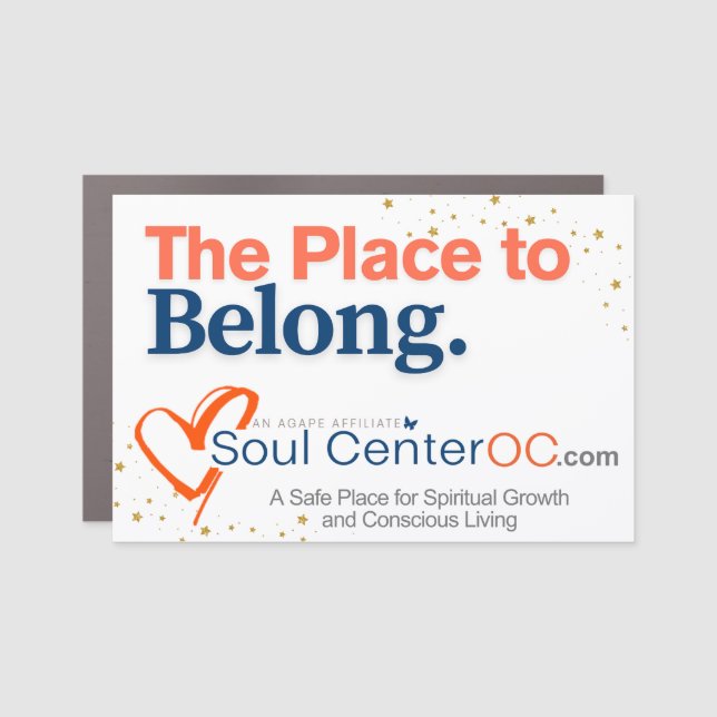 Car Door Magnet — The Place to Belong (Front)