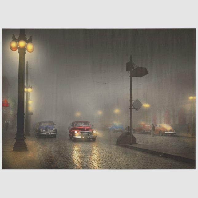 Car - Down a lonely road 1940 Tissue Paper (Front)