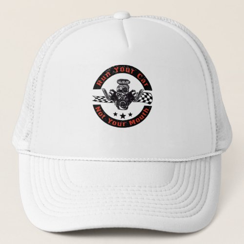 Car Drag Motor Racing Racing Car V8 Mechanic Fan Trucker Hat