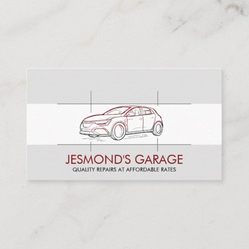 Car Drawing _ Mechanic Repair Business Card