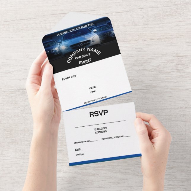 CAR DRIVE EVENT INVITATION customizable (Tearaway)