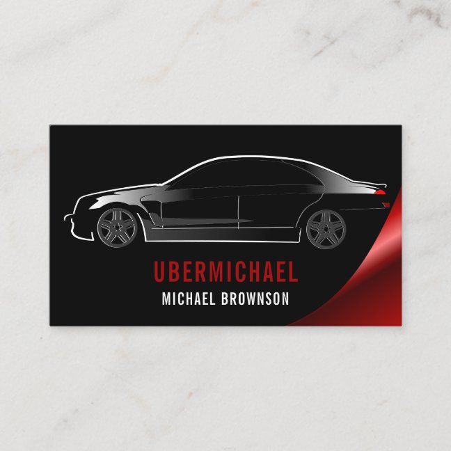 Car Driver Black burgundy Auto Repair Rent Business Card
