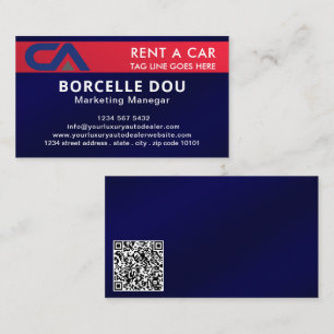 Car Driver Blue burgundy Auto Repair Rent  Business Card
