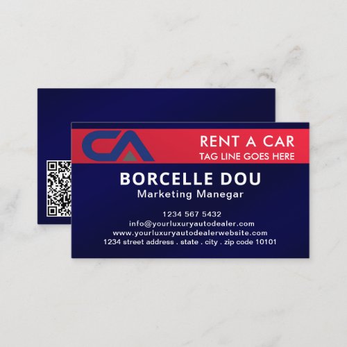 Car Driver Blue burgundy Auto Repair Rent  Business Card