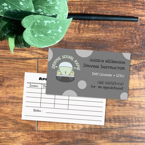 Car Driving Instructor Grey Appointment Card