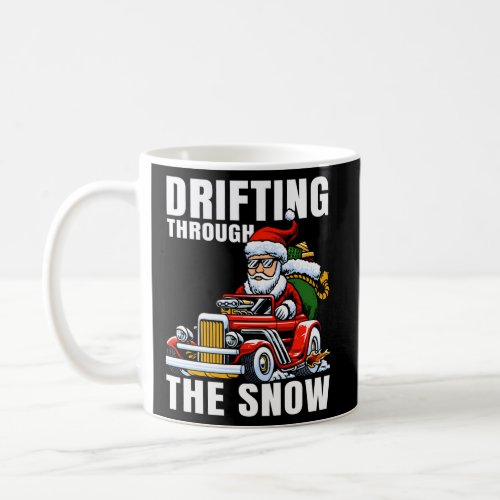 Car Driving Santa As Drifting Through The Snow Coffee Mug