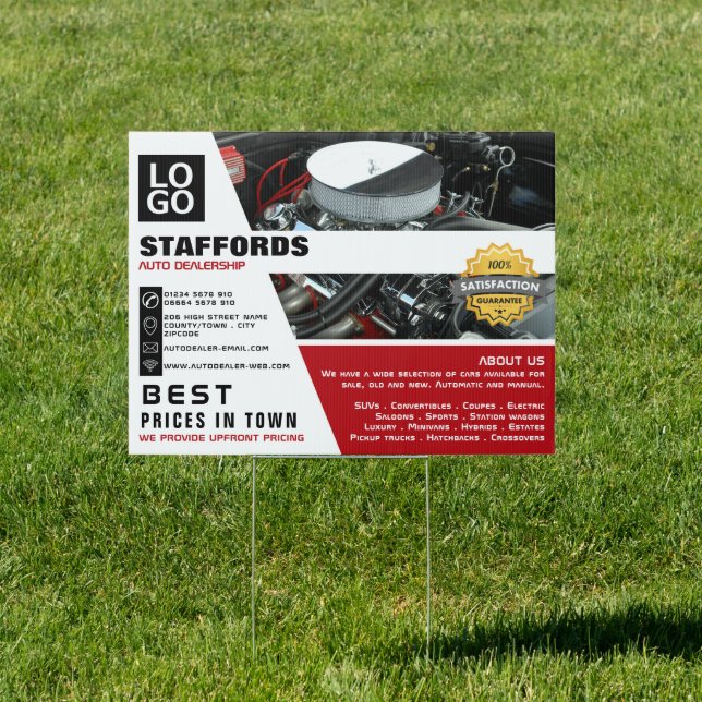 Car Engine, Auto Dealership Advertising Sign (Insitu)