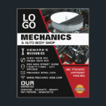 Car Engine, Auto Mechanic & Repairs Advertising Flyer<br><div class="desc">Car Engine,  Auto Mechanic & Repairs Advertising Flyers By The Business Card Store.</div>