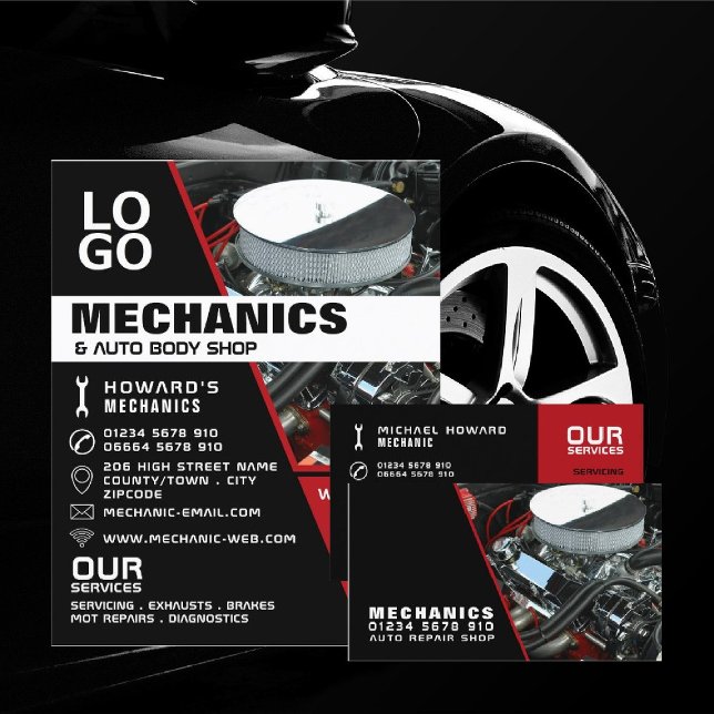 Car Engine, Auto Mechanic & Repairs Advertising Flyer (Creator Uploaded)