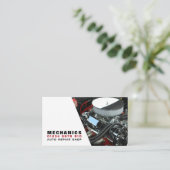 Car Engine, Auto Mechanic & Repairs Business Card (Standing Front)