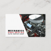 Car Engine, Auto Mechanic & Repairs Business Card (Front)