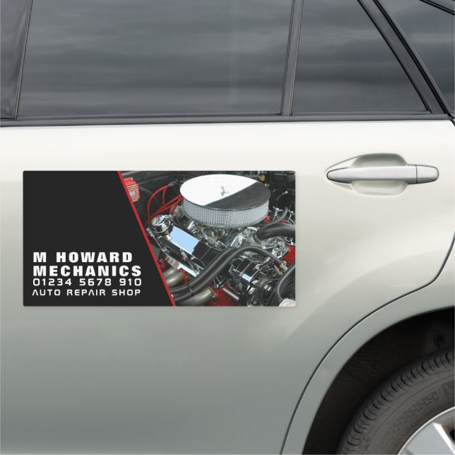 Car Engine, Auto Mechanic & Repairs Car Magnet (In Situ)