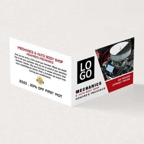 Car Engine Auto Mechanic  Repairs Detailed Business Card
