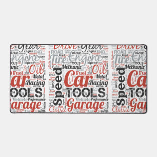 Car Enthusiast Word Cloud Desk Mat
