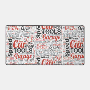 Car Enthusiast Word Cloud Desk Mat