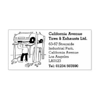 Car Exhausts & Tires Garage Business Self-inking Stamp