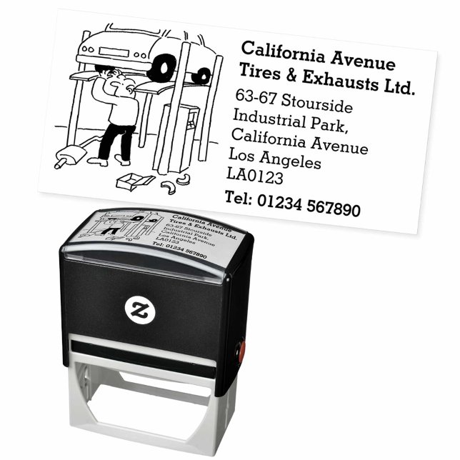 Car Exhausts & Tires Garage Business Self-inking Stamp (Creator Uploaded)