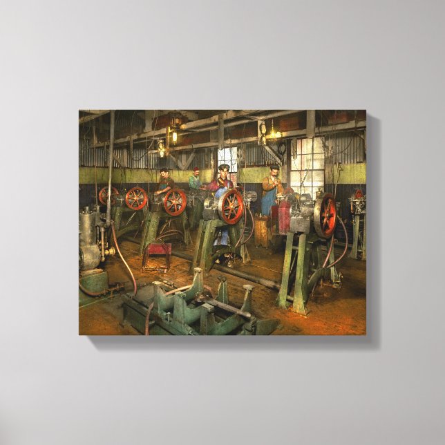 Car - Factory - Engine testing 1903 Canvas Print (Front)