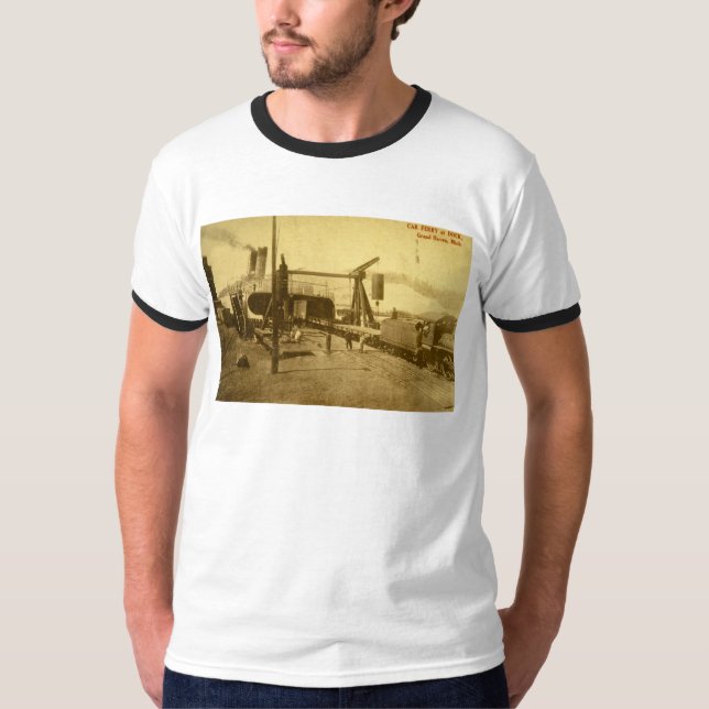 Car Ferry at Dock, Grand Haven, Michigan T-Shirt (Front)