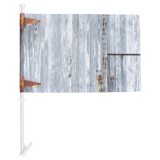 Car Flags White Wash Wood Barn Door Country Rustic (Front)