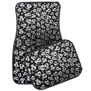 Car Floor Mat - Full Set 005 - SKULLS