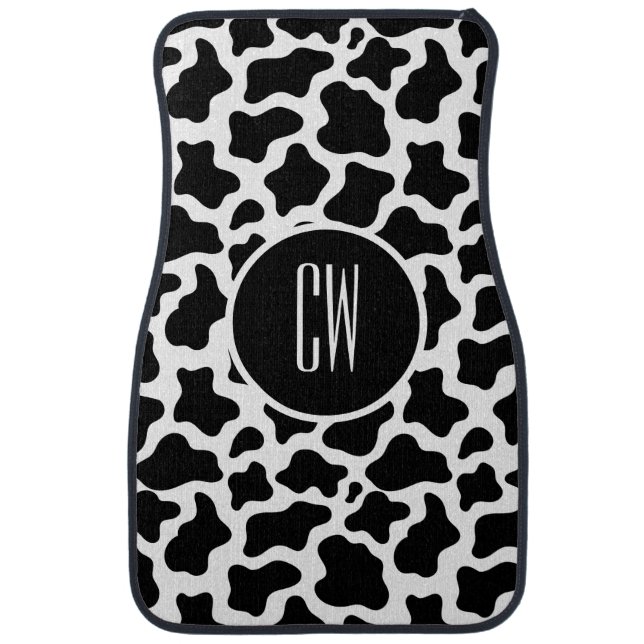 Car Floor Mat Set-Cow Print (Front)