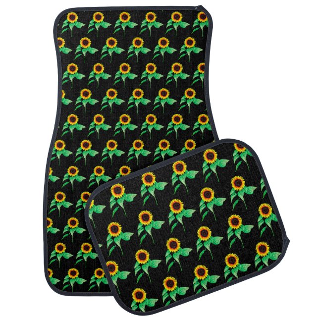 Car Floor Mats with Sunflowers (Set)