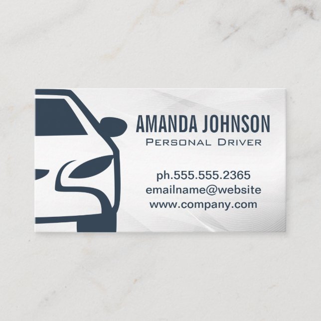 Car Front View Logo | Driver Transportation Business Card (Front)