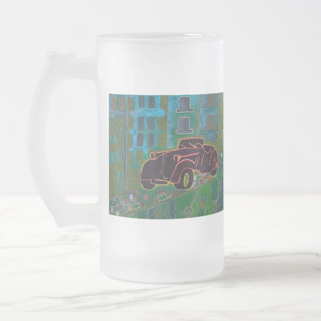 Car Frosted Glass Beer Mug (Left)