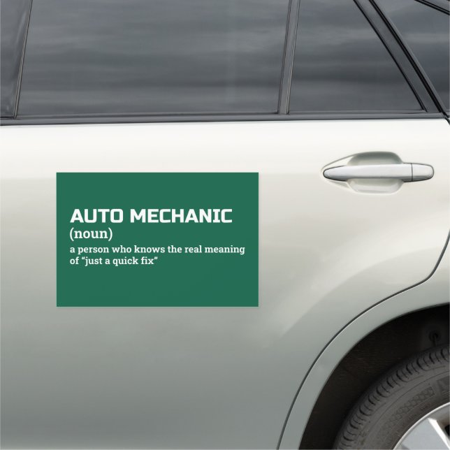 Car Garage Mechanic Funny Definition Magnet (In Situ)
