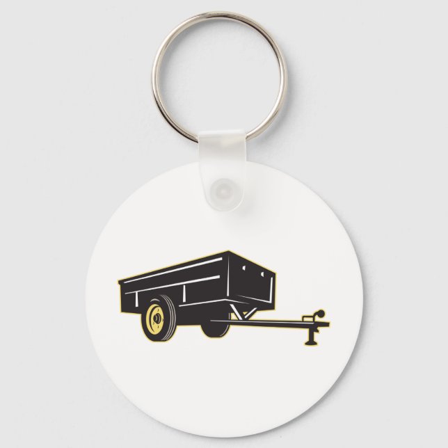 car garden utility trailer side keychain (Front)
