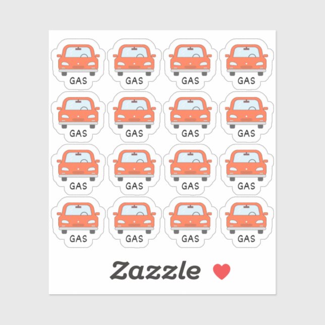 Car Gas Refueling Reminder Bujo Planner Sticker (Sheet)