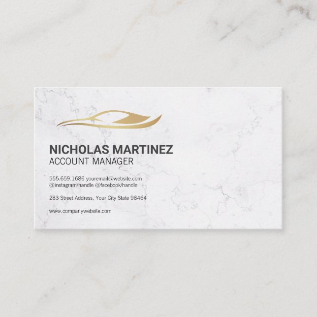 Car Gold Logo Appointment Card (Front)