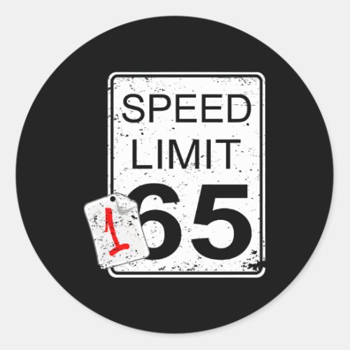 Car Guy Speed Limit Sign Driving Fast Classic Round Sticker