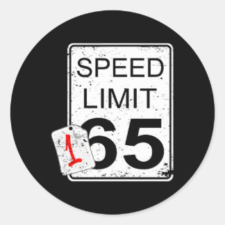 Car Guy Speed Limit Sign Driving Fast Classic Round Sticker