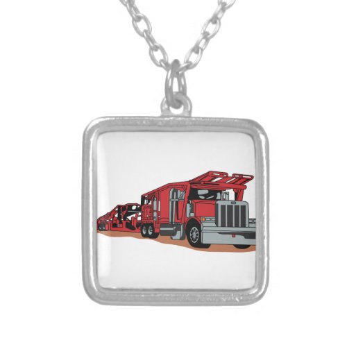Car Hauler Silver Plated Necklace