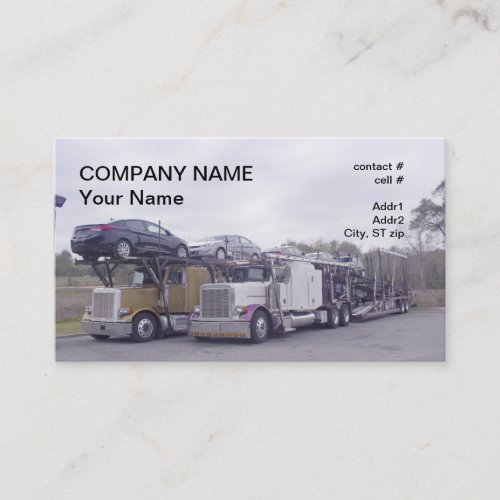 car hauler transport business card
