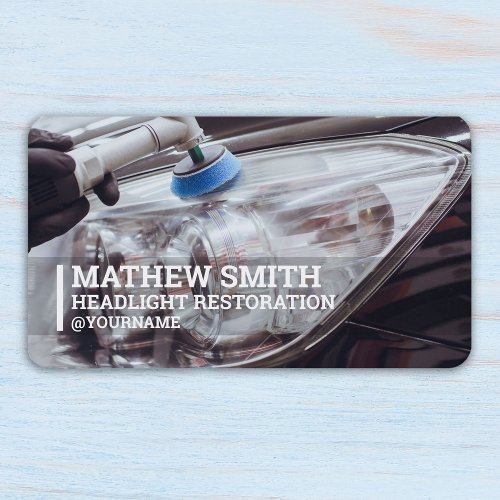 Car Headlight Restoration Business Card