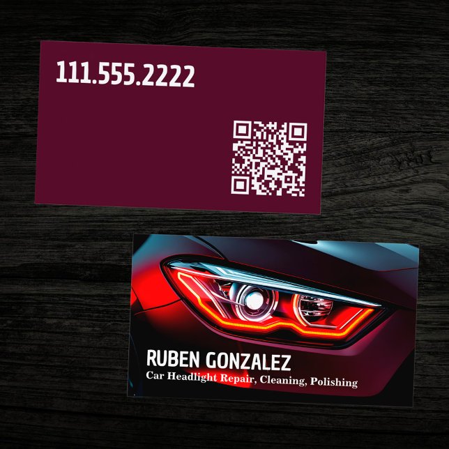Car Headlight Restoration Detailing QR Business Card (Car Headlight Restoration Detailing QR Business Card)