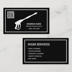 Car & House Power Wash Scan QR Business Card