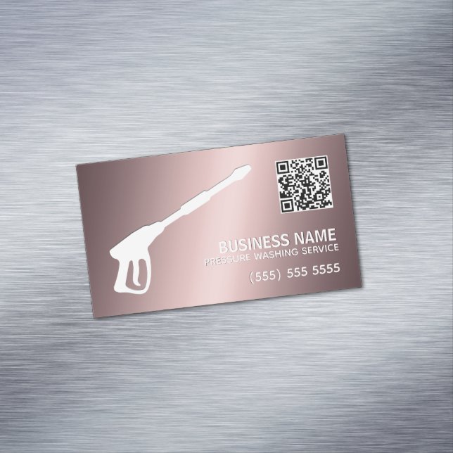 Car & House Pressure Wash Custom QR Business Card Magnet (In Situ)