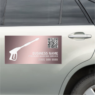 Car & House Pressure Wash QR Business Magnet