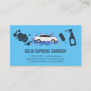 Car in Water   Cleaning Supplies Business Card