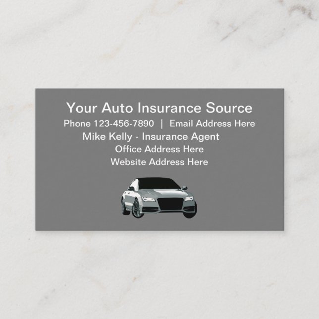 Car Insurance Agent Business Card (Front)