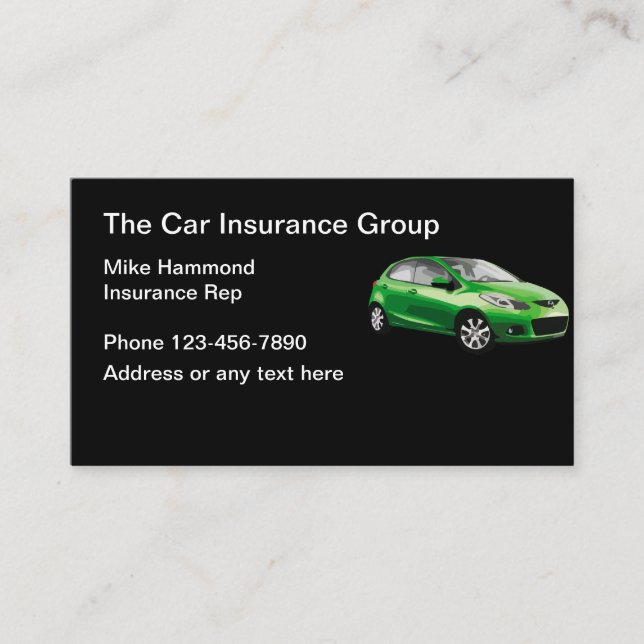 Car Insurance Automotive Theme Business Card (Front)