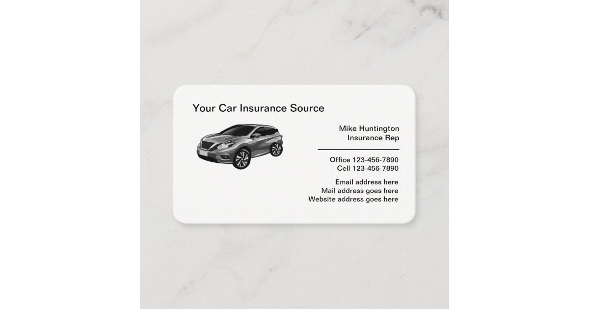 Car Insurance Professional Agent Business Card | Zazzle.com