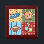 Car, Jersey, Football and Drum Kit Jewelry Box<br><div class="desc">What do a car,  football,  jersey and a drum kit all have in common? They each appear in this great print by Megan Meagher. This would be an amazing gift for a child or an adult who is still a kid at heart. Order a copy today!</div>
