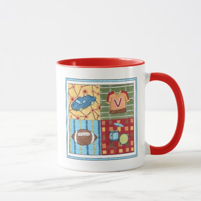Car, Jersey, Football and Drum Kit Mug (Right)